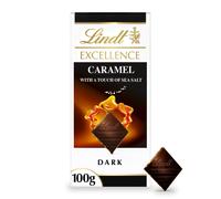 Lindt Excellence Dark Caramel Chocolate Bar with a Touch of Sea Salt 100 g