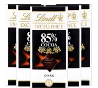 Lindt Excellence Dark Chocolate Tablets 85% Cocoa - 100g - Pack of 5