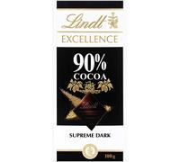 Lindt Excellence Intense Dark 90 Percent Cacao Chocolate Bar, 100 g