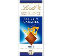 Lindt EXCELLENCE Milk Chocolate, Sea Salt & Caramel Bar, 100g (Pack of 10)
