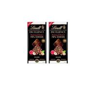 Lindt Excellence Passion Raspberry and Hazelnut Dark Chocolate Bar 100g (Pack of 2)