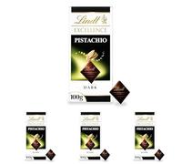 Lindt Excellence Pistachio Dark Chocolate Bar - 100g - Easter, Gift - Deep & Velvety Chocolate for Him & Her (Pack of 4)