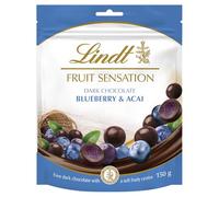 Lindt FRUIT SENSATION Dark Chocolate, Blueberry & Acai Sensations, Pouch 150g