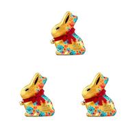 Lindt Gold Bunny Flowers Milk Chocolate Easter Bunny 200g - Iconic Foil Wrapped Bunny Made from Premium Swiss Chocolate - Ideal for Easter Gifting - Easter, gift (Pack of 3)