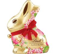 Lindt Gold Bunny Flowers Milk Chocolate Easter Bunny 200g - Iconic Foil Wrapped Bunny Made from Premium Swiss Chocolate - Ideal for Easter Gifting - Easter, gift