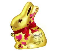 Lindt Gold Bunny Hearts Milk Chocolate Easter Bunny 200g - Iconic Foil Wrapped Bunny - Easter Chocolate for Sharing - Easter, gift