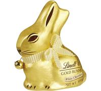 Lindt Gold Bunny White Chocolate Easter Bunny 100g - Iconic Foil Wrapped Bunny Made from Premium Swiss Chocolate - Easter Chocolate Treat - Easter, gift