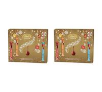 Lindt Lindor Assorted Chocolate Christmas Selection Box | Medium 227g | Contains Assorted Truffles, Hearts, Squares and Bars with a smooth melting filling (Pack of 2)