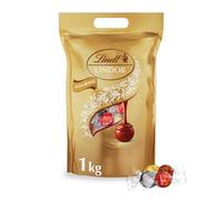 Lindt Lindor Assorted Chocolate Truffles Bag 1kg | 1kg bag of assorted Lindor truffles with smooth centres. Ideal for Christmas sharing, parties and gifts.