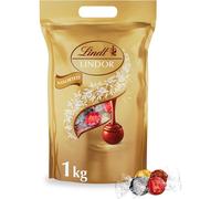 Lindt Lindor Assorted Chocolate Truffles Bag - Approx 80 balls, 1kg - Chocolate Truffles with a Smooth Melting Filling - Gift Present or Sharing Box
