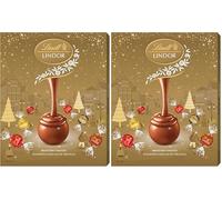 Lindt Lindor Assorted Gold Advent Calendar 2025 - 233g - 24 Finest Chocolate Truffles - Luxury Christmas Countdown Gift for Adults & Kids (Pack of 2)