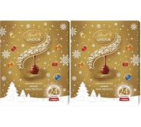 Lindt Lindor Assorted Mini Advent Calendar 2025 - 117g - 24 Mini Chocolate Truffles with a Smooth Melting Filling - Festive Countdown Gift for Him & Her (Pack of 2)