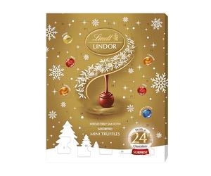 Lindt Lindor Assorted Mini Advent Calendar 2025 - 117g - 24 Mini Chocolate Truffles with a Smooth Melting Filling - Festive Countdown Gift for Him & Her