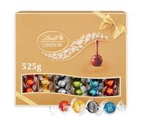 Lindt Lindor Assorted Truffles Gift Box 525g | Assorted Lindor truffles including milk, dark, salted caramel and pistachio. Premium Christmas gift box.