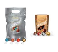 Lindt Lindor Chocolate Silver Truffles Bag - Approx 80 balls, 1 kg - Chocolate Truffles with a Smooth Melting Filling & Lindor Chocolate Truffles Box