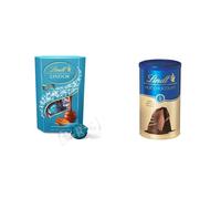 Lindt Lindor Chocolate Truffles Box, Salted Caramel, Approximate 16 Balls, 200 g - Chocolate Balls with a Smooth Melting Filling & Hot Chocolate, 300g