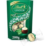 Lindt Lindor Dark Mint Chocolate Truffles 200g, 70% Cocoa dark chocolate truffles with a smooth melting mint filling