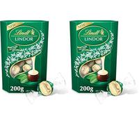 Lindt Lindor Dark Mint Chocolate Truffles - 200g Box (Approx. 16 Balls) - Smooth Filling - Halloween Treat, Christmas, Gift, Birthday, Congratulations (Pack of 2)