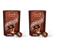 Lindt Lindor Hazelnut Chocolate Truffles Box Chocolate Balls with a Smooth Melting Filling, 200 g (Pack of 2)