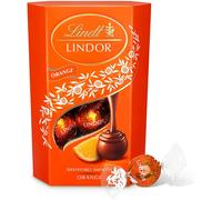 Lindt Lindor Milk Orange Chocolate Truffles Box - Approximately 16 Balls, 200 g - The Ideal Gift - Chocolate Balls with a Smooth Melting Fil