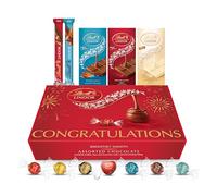 Lindt Lindor Official Congratulations Chocolate Gift Hamper Box - Chocolate Truffles - Chocolates Bars and Tablets - Assorted Flavours