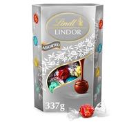 Lindt Lindor Silver Assorted Chocolate Truffles - 337g Box (Approx. 26 Balls) - Smooth Filling - Valentines Day, Mothers Day, Easter, Gift, Birthday, Congratulations, Sharing Treat