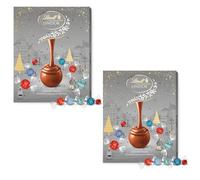 Lindt LINDOR Silver Assorted Chocolate Truffles Advent Calendar, Set of 2