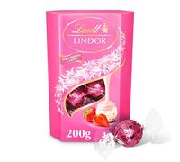Lindt Lindor Strawberries and Cream Chocolate Truffles - 200g Box (Approx. 16 Balls) - Smooth Filling - Gift, Birthday, Congratulations Treat