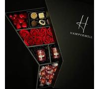 Lindt Lindor & Yankee Scented Votive Candle Signature Chocolate Hamper with Red Roses in a Luxury Presentation Box