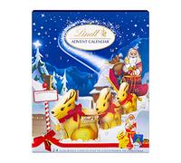 Lindt Milk Chocolate Advent Calendar, 24 Assorted Milk Chocolate Surprises, Gold Reindeer, Milk Santa, Napolitans, Lindor, Snowdrops, 160g (Pack of 2)