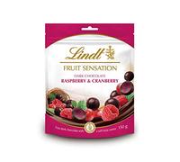 Lindt FRUIT SENSATION Dark Chocolate, Raspberry & Cranberry Sensations, Pouch 150g
