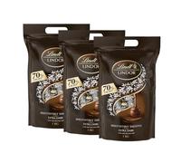 Lindt & Sprüngli Lindor Balls 70% Dark Chocolate, 3 Pack (3 x 1kg)