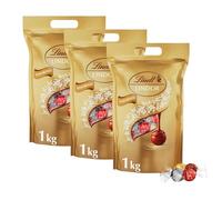 Lindt & Sprüngli Lindor Balls Gold Assortment, 3 Pack (3 x 1kg)
