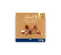 Lindt Swiss Luxury Selection Chocolate Gift Box 143g | Small selection of assorted pralines. Premium Lindt chocolate gift box for Christmas and thank you gifts.