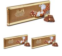 Lindt Swiss Milk Chocolate and Crunchy Hazelnut Gold Bar 300 g (Pack of 3)