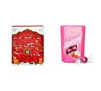 Lindt Teddy Advent Calendar, 250g & Lindor Strawberries & Cream 200g