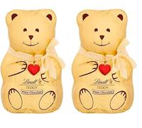 Lindt Teddy Christmas White Chocolate, Made with the Finest Lindt White Chocolate, Medium, 100g (Pack of 2)