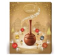Lindts Lindors Assorted Truffle Milk Chocolate Advent Calendar 233g with a Thank You Sticker-Countdown to Christmas with 24 Delicious Chocolates- Family Fun Christmas 2025- Gold