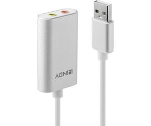 LINDY 0.17m USB Type A to Audio Converter - Silver