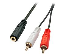 Lindy 0.25m AV Adapter Cable - 3.5mm Female to 2 x RCA Male