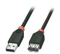 LINDY 0.2m USB 2.0 Extension Cable - Type A Male to Female Black