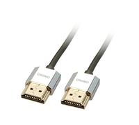 Lindy 41670 0.5m CROMO Slim High Speed HDMI 2.0 Cable with Ethernet, Black, Slimline Design, 4k@60Hz HDMI 2.0 18G 3D 1080p HDCP 2.2 HDR ARC CEC ATC Tested