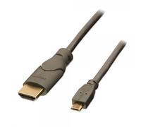 Lindy 0.5m HDMI - USB 2.0 Micro B M/M 0.5m HDMI Micro-USB Black,Anthracite video cable adapter