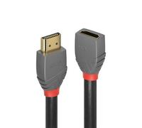 Lindy 0.5m High Speed HDMI Extension Cable Anthra Line 0.5 m HDMI Type A (Standard) HDMI Type A (Standard) 3D 18 Gbit/s Black