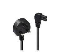 Lindy 0.5m UK 3 Pin Plug to Right Angled IEC C7 mains power Cable Black. Cable length: 0.5 m Connector 1: Power plug type G Connector 2: C7 coupler