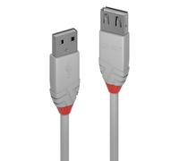 Lindy 0.5m USB 2.0 Type A Extension Cable, Anthra Line, Grey