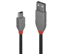 Lindy 0.5m USB 2.0 Type A to Mini-B Cable. Anthra Line