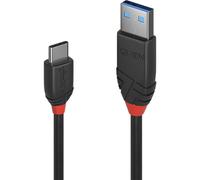 Lindy 0.5m USB 3.1 Type A to C Cable 3A, Black Line