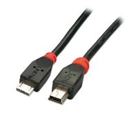 Lindy 0.5m USB OTG Cable - Black, Type Micro A to Mini B