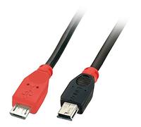 0.5m USB OTG Cable - Black, Type Micro-B to Mini-B
